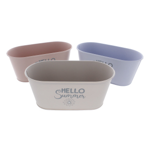 Pflanztopf - Hello Summer - oval - ca. 28 x 14,5 x 12,5 cm - 1 Stück