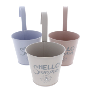 Hängepflanztopf - Hello Summer - ca. 14 x 10 x 12,5 cm - 1 Stück