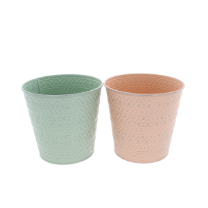 Pflanztopf - rund - mint oder apricot - ca. 16 x 11,5 x 14,5 cm - 1 Stück