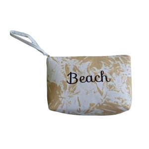 Bikinitasche - Beach - gelb/weiß - ca. 19 x 7 x 15 cm