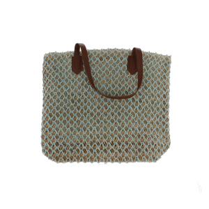 Strandtasche - blau/braun - ca. 38 x 14 x 38 cm