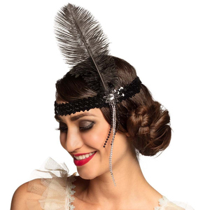 Stirnband Flapper - für Erwachsene - schwarz
