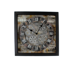 Wanduhr Industrial quadratisch - ca. 27,5 x 6,5 x 27,5 cm