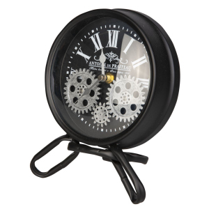 Tischuhr Industrial schwarz - ca. 16,5 x 7 x 24,5 cm