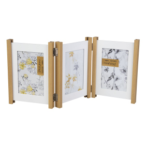 3er Bilderrahmen zum Aufstellen - braun - ca. 21 x 15,3 x 6 cm