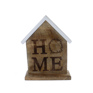 Dekohaus - Home - aus Holz - ca. 17 x 5,5 x 22 cm
