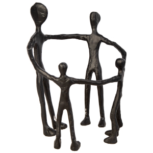 Deko-Familienkreis - Metall - schwarz - ca. 22,9 x 22,9 x 30 cm