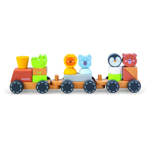 Besttoy - Holz-Nachziehzug mit 2 Waggons