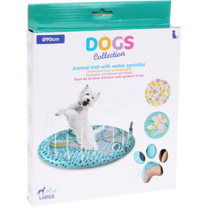 Hundezubehör - Tiermatte mit Wassersprinklern - 2 verschiedene Motive - Ø ca. 90 cm - 1 Stück