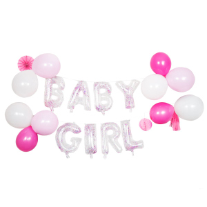Luftballon - Girlande - Baby Girl - 23-teilig