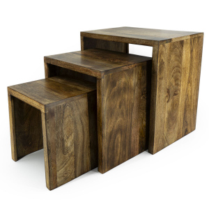 Hocker - aus Mangoholz - Größe L - ca. 35 x 28 x 37 cm - 1 Stück