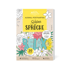 Ausmal-Postkarten - Schöne Sprüche - 20 Karten
