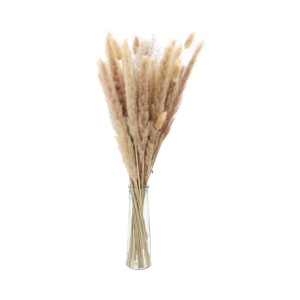 Glasvase mit Trockenblumenstrauß - ca. 8 x 25 cm