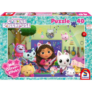 Gabby's Dollhouse - Puzzle - Miau-ziger Partyspaß - 40 Teile Glitzereffekt