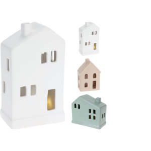 Dekohaus - mit LED Beleuchtung - ca. 13 cm hoch - 1 Stück