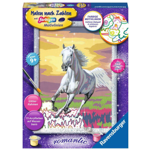 Malen nach Zahlen - Romantic - Galoppierender Schimmel