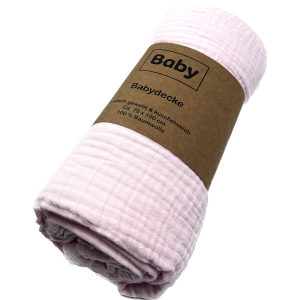 Mulldecke - aus Baumwolle - 75 x 100 cm - 3-lagig - hellrosa