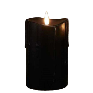 LED Kerze schwarz - ca. 7,5 x 15 cm