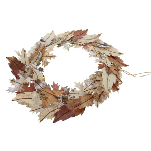 Türkranz Herbstblätter - braun/creme - ca. 40 cm