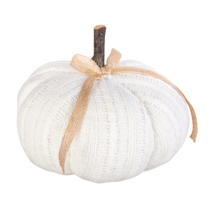 Dekokürbis - Häkeloptik - creme - ca. 17 x 15 cm