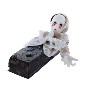 Halloweendeko - Frau im Sarg - ca. 52 x 30 x 25 cm