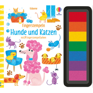 Fingerstempeln - Hunde und Katzen - mit 7 Fingerstempelfarben