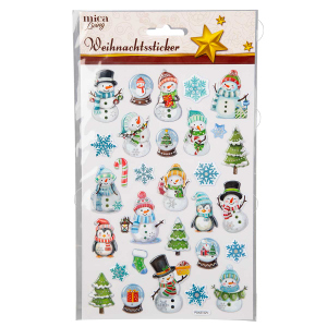 Sticker Weihnachten - Schneemänner
