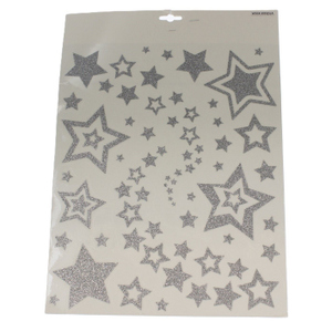 Fenstersticker - Weihnachten - Glitzer-Sterne - silber