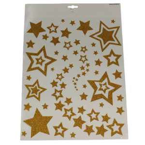 Fenstersticker - Weihnachten - Glitzer-Sterne - gold