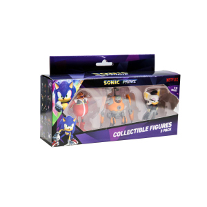 Sonic Prime - Sammelfiguren - 3er Pack - Rebel Rouge, Eggforcer und Dr. Eggman