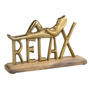 Schriftzug Relax mit Mensch - ca. 20 x 5 x 14 cm