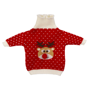 Weihnachts-Flaschenpulli - Geschenkverpackung- Rentier - ca. 26 x 20 cm