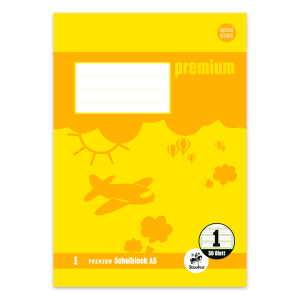 Staufen - Premium Schulblock DIN A5 - Lineatur 1 - 50 Blatt
