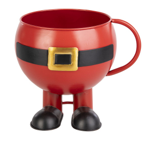 Übertopf - Weihnachtsmann-Hose - ca. 22,5 x 19 x 19,5 cm