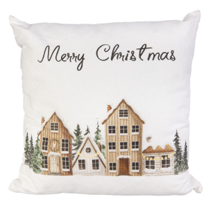 Dekokissen Winterdorf Merry Christmas - ca. 41 x 41 x 8 cm