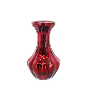 Vase Viole - bauchig/eckig - rot - ca. 6,5 x 9 cm