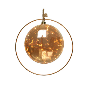 LED-Kugel - Glas - braun - ca. 20 cm