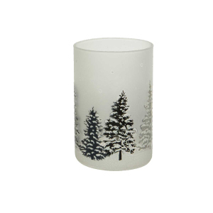 Windlicht - Tannenbäume - ca. 12 x 8 cm - 1 Stück