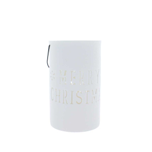 Laterne - Merry Christmas - weiß - ca. 10,5 x 17,5 cm