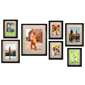 Bilderrahmenset 7-teilig schwarz - ca. 28 x 35 cm / 20 x 25 cm / 15 x 20 cm