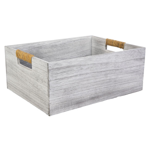 Box mit Griffen - Größe L - grau/braun - ca. 40 x 30 x 16 cm