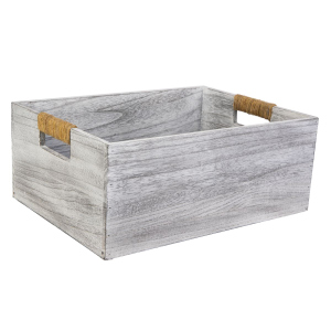 Box mit Griffen - Größe M - grau/braun - ca. 37 x 27 x 15 cm