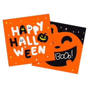 20 Partyservietten - Happy Halloween - BoOo - ca. 33 x 33 cm