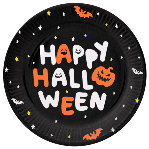 8 Partyteller - Happy Halloween - BoOo - ca. Ø 23 cm 