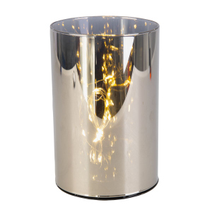 LED Zylinder mit 15 LED's - schwarz - ca. 10 x 15 cm