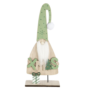 Wichtel mit Xmas-Schriftzug und Geschenk - ca. 10 x 4,5 x 24 cm