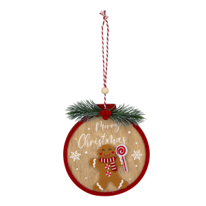 Dekohänger Lebkuchenmann - Merry Christmas - ca. 13 x 11,5 cm