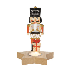 Teelichthalter Nussknacker - ca. 11,5 x 11,5 x 16,5 cm