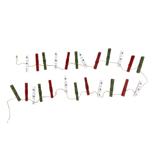 Adventskalenderklammern - rot/grün/weiß - ca. 7,5 cm - 24 Stück