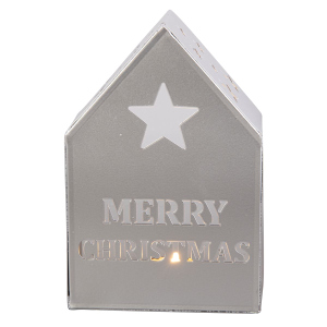 Teelichthalter - Haus - aus Metall - ca. 10 x 5 x 15 cm - 1 Stück